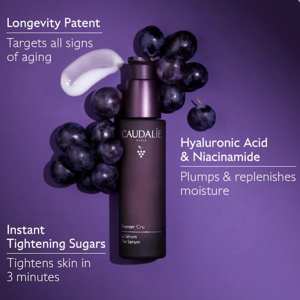 NEW Caudalie 
Premier Cru Anti-Aging Serum with Niacinamide and Hyaluronic Acid